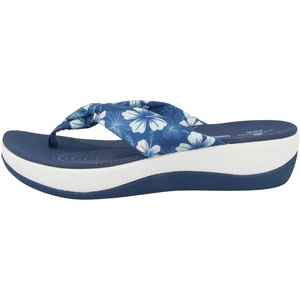 Clarks Women’s Arla Glison Flip Flop(Blue Textile W Multi Flowers)