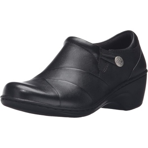 Clarks Women’s Channing Ann Slip-On Loafer(Black Leather)